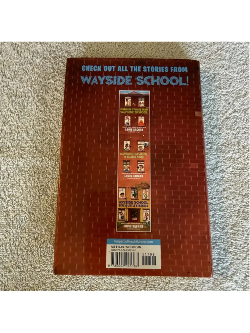 Wayside School Beneath the Cloud of Doom by Louis Sachar Hardcover Book